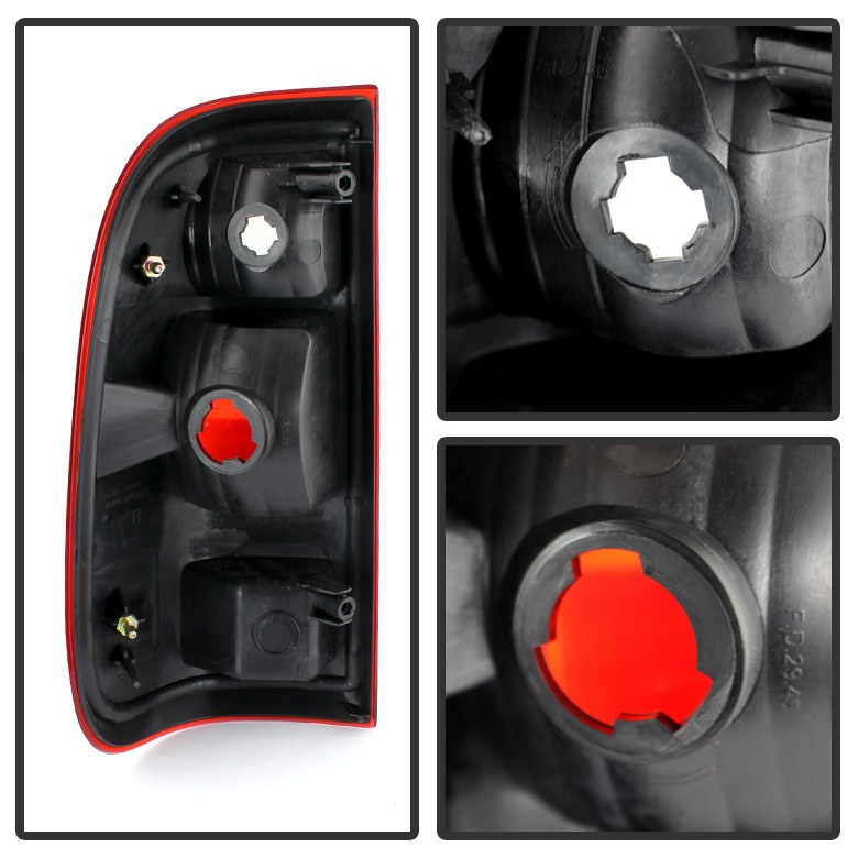 Spyder Auto Tail Light Assembly, Uses Stock Bulbs, Red/ Clear/ Amber Lens, Black Housing, Set of 2 – 9026386