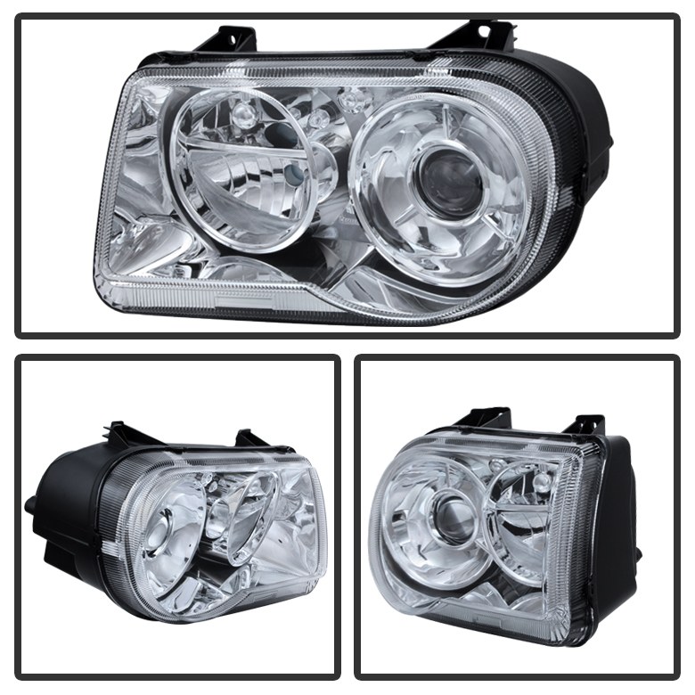 Spyder Auto Headlight Assembly, Bulb Not Included, Projector Beam, Clear Lens, Black Housing, Uses Stock Bulb, Single – 9026607