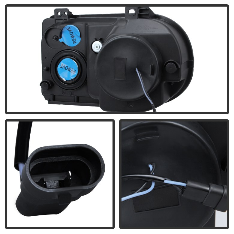Spyder Auto Headlight Assembly, Bulb Not Included, Projector Beam, Clear Lens, Black Housing, Uses Stock Bulb, Single – 9026614