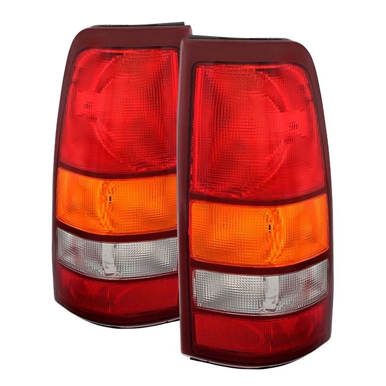 Spyder Auto Tail Light Assembly, Uses Stock Bulbs, Red/ Clear/ Amber Lens, Chrome Plated Housing, Set of 2 – 9027178