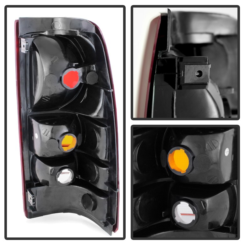 Spyder Auto Tail Light Assembly, Uses Stock Bulbs, Red/ Clear/ Amber Lens, Chrome Plated Housing, Set of 2 – 9027178