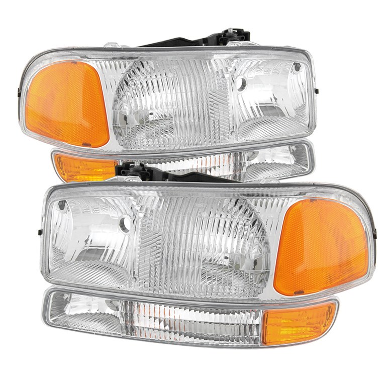 Spyder Auto Headlight Assembly, Bulb Not Included, Standard Beam, Clear Lens, Chrome Plated Housing, Uses Stock Bulb, Set of 2 – 9027345