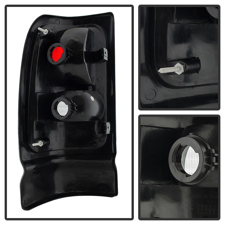 Spyder Auto Tail Light Assembly, Uses Stock Bulbs, Red/ Clear Lens, Black Housing, Set of 2 – 9028953