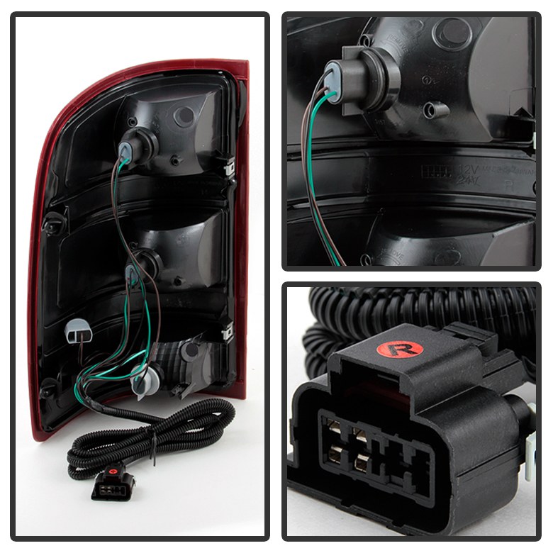 Spyder Auto Tail Light Assembly, Uses Stock Bulbs, Red/ Clear Lens, Black Housing, Single – 9032004