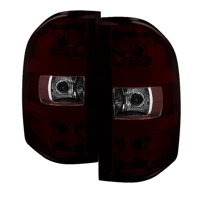 Spyder Auto Tail Light Assembly, Halogen, Dark Red Lens, Black Housing, Set of 2 – 9033100