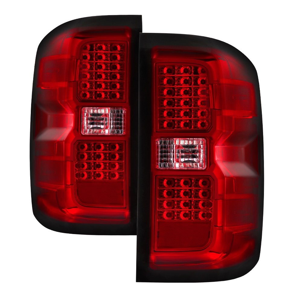Spyder Auto Tail Light Assembly, LED, Red/ Clear Lens, Black Housing, Clear Bulb, Set of 2 – 9036569