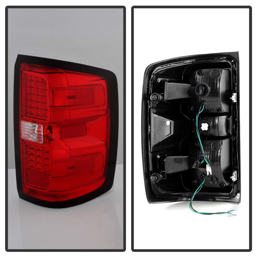 Spyder Auto Tail Light Assembly, LED, Red/ Clear Lens, Black Housing, Clear Bulb, Set of 2 – 9036569