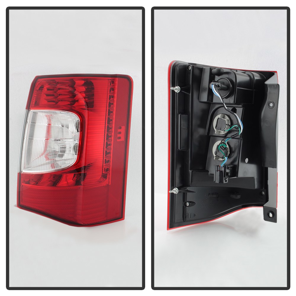 Spyder Auto Tail Light Assembly, LED, Red/ Clear Lens, Black Housing, Clear Bulb, Single – 9037689