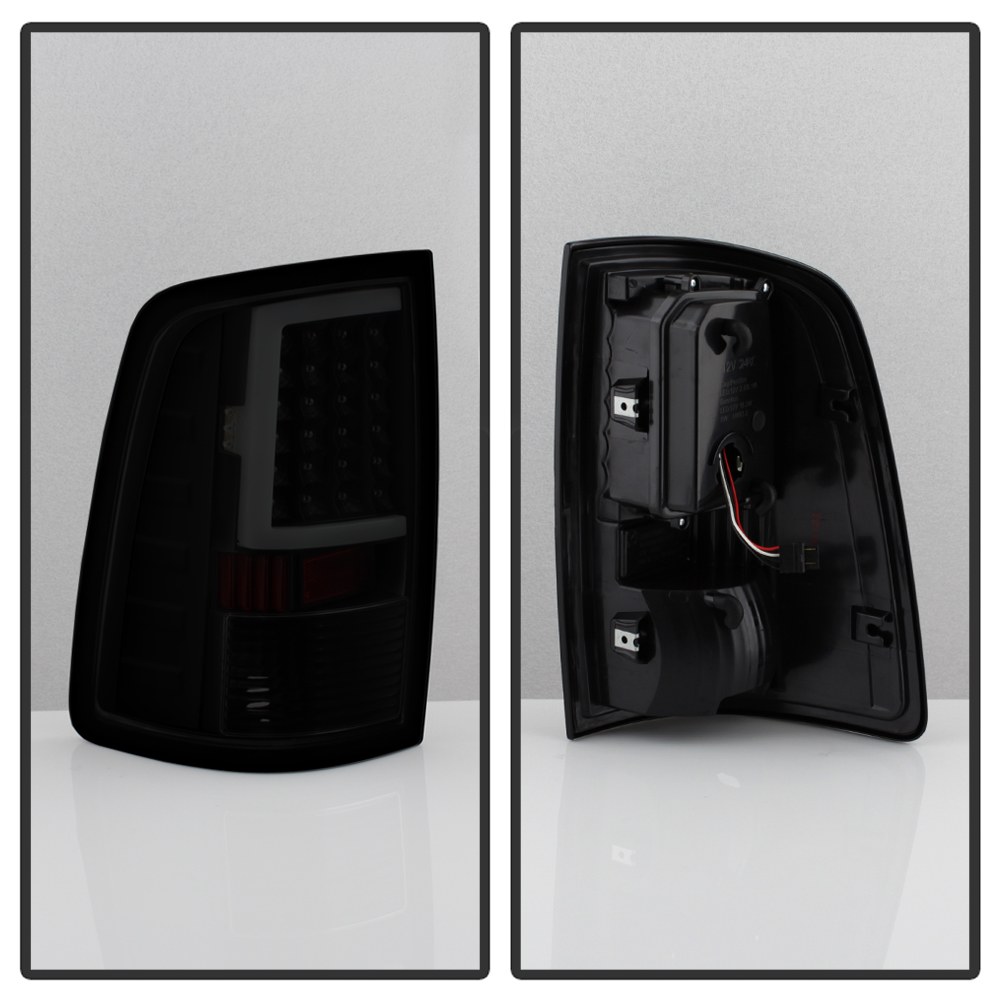 Spyder Auto Tail Light Assembly, LED, Black/ Smoke Lens, Bar Style, Black Housing, Set of 2 – 9038488