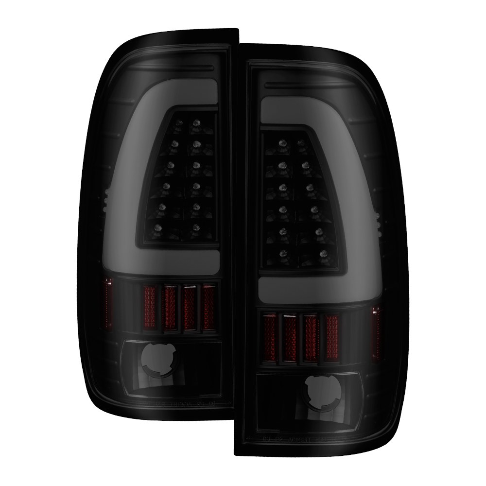 Spyder Auto Tail Light Assembly, LED, Black Smoke Lens, Bar Style, Black Housing, Clear Bulb, Set of 2 – 9038501