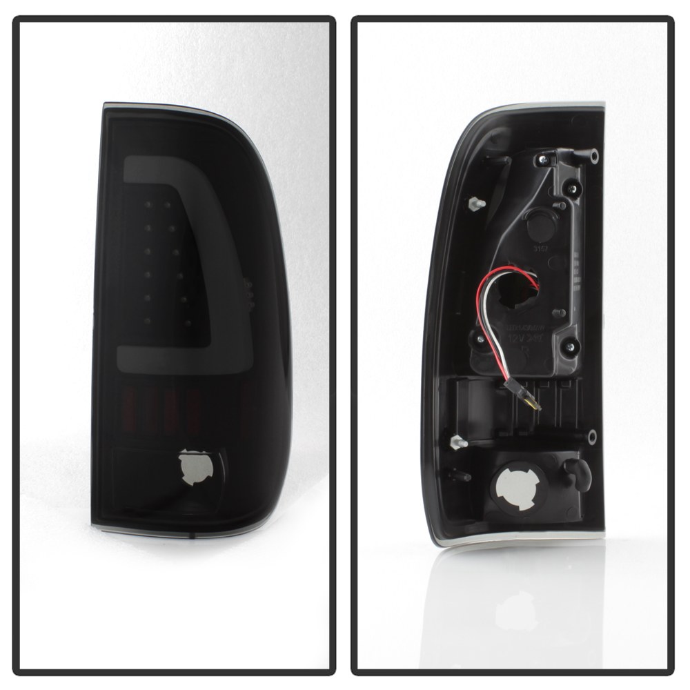 Spyder Auto Tail Light Assembly, LED, Black Smoke Lens, Bar Style, Black Housing, Clear Bulb, Set of 2 – 9038501