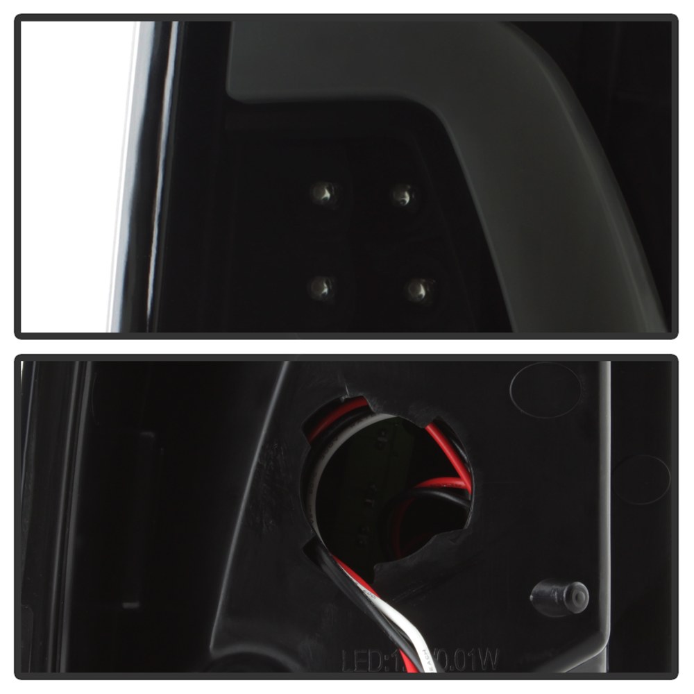 Spyder Auto Tail Light Assembly, LED, Black Smoke Lens, Bar Style, Black Housing, Clear Bulb, Set of 2 – 9038501