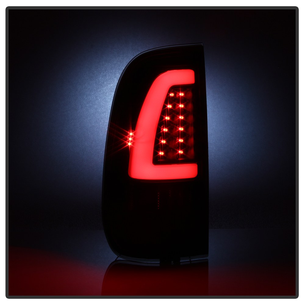 Spyder Auto Tail Light Assembly, LED, Black Smoke Lens, Bar Style, Black Housing, Clear Bulb, Set of 2 – 9038501