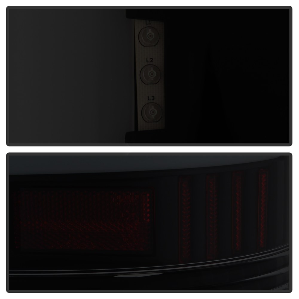 Spyder Auto Tail Light Assembly, LED, Black/ Smoke Lens, Black Housing, Set of 2 – 9038518