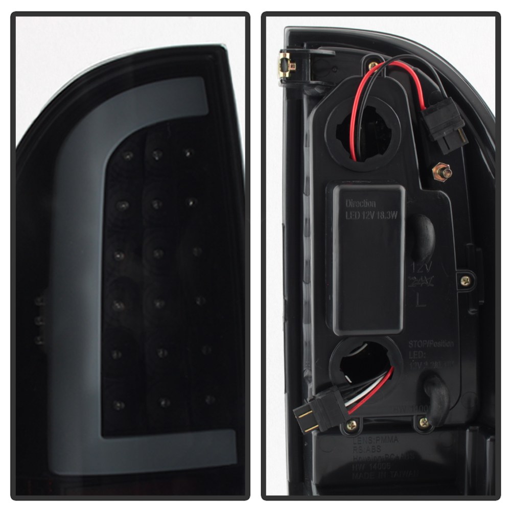 Spyder Auto Tail Light Assembly, LED, Black Smoke Lens, Bar Style, Black Housing, Clear Bulb, Set of 2 – 9038556