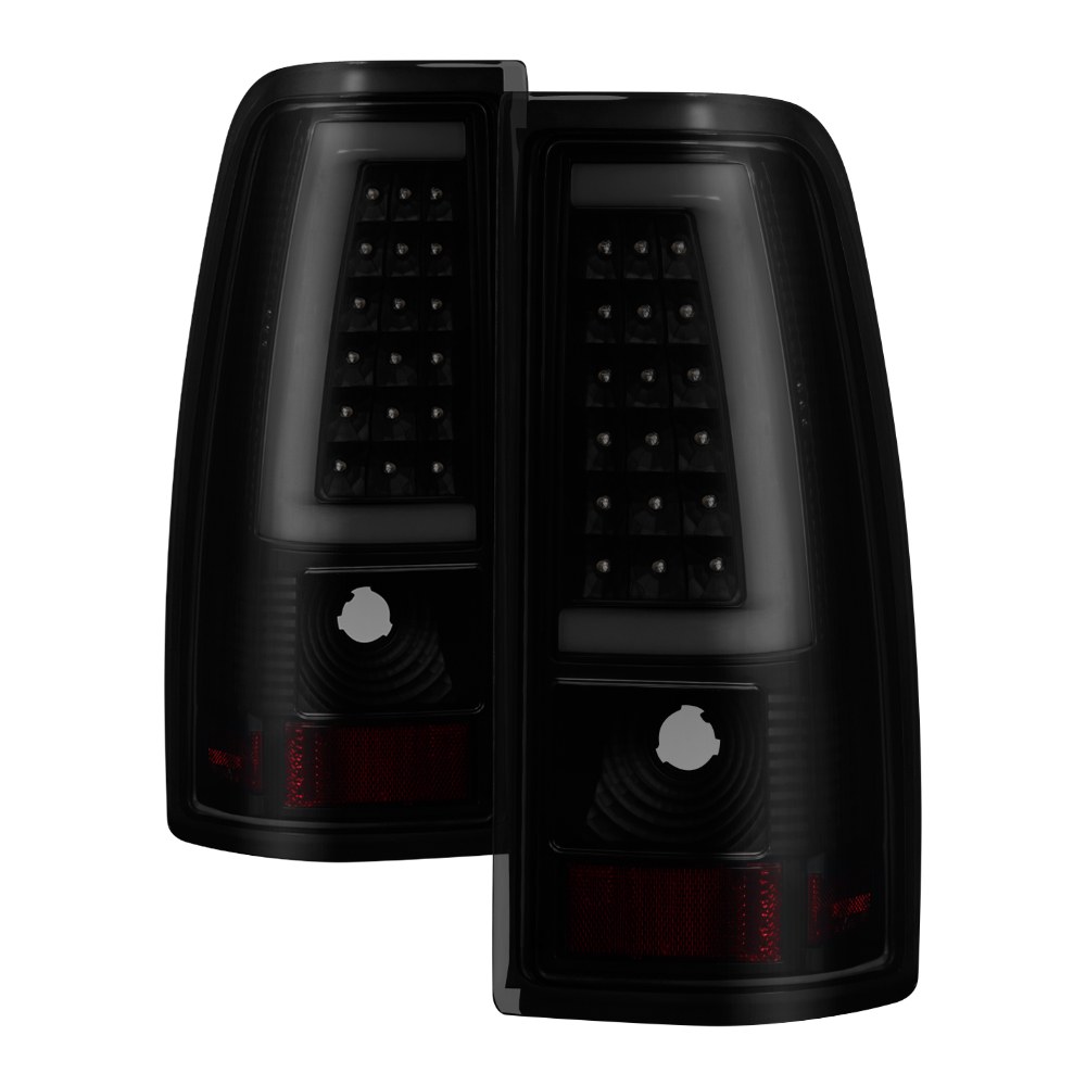 Spyder Auto Tail Light Assembly, Version 3, LED, Black/ Smoke Lens, Bar Style, Black Housing, Set of 2 – 9038778