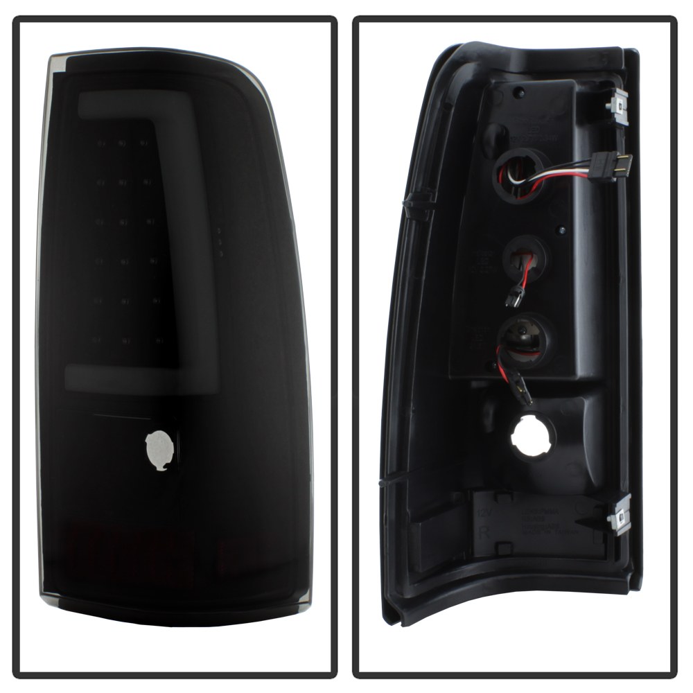 Spyder Auto Tail Light Assembly, Version 3, LED, Black/ Smoke Lens, Bar Style, Black Housing, Set of 2 – 9038778