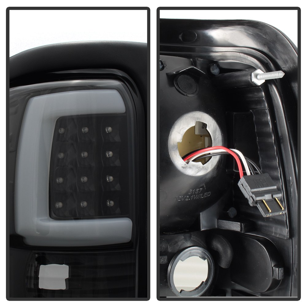 Spyder Auto Tail Light Assembly, LED, Clear Lens, Bar Style, Black Housing, Set of 2 – 9038860