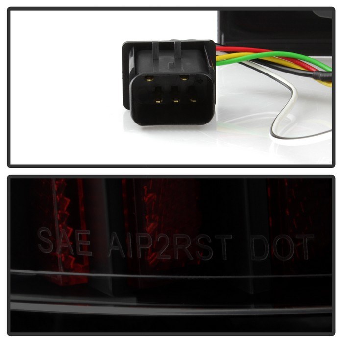 Spyder Auto Tail Light Assembly, LED, Black Smoke Lens, Black Housing, Red Bulb, Set of 2 – 9040269