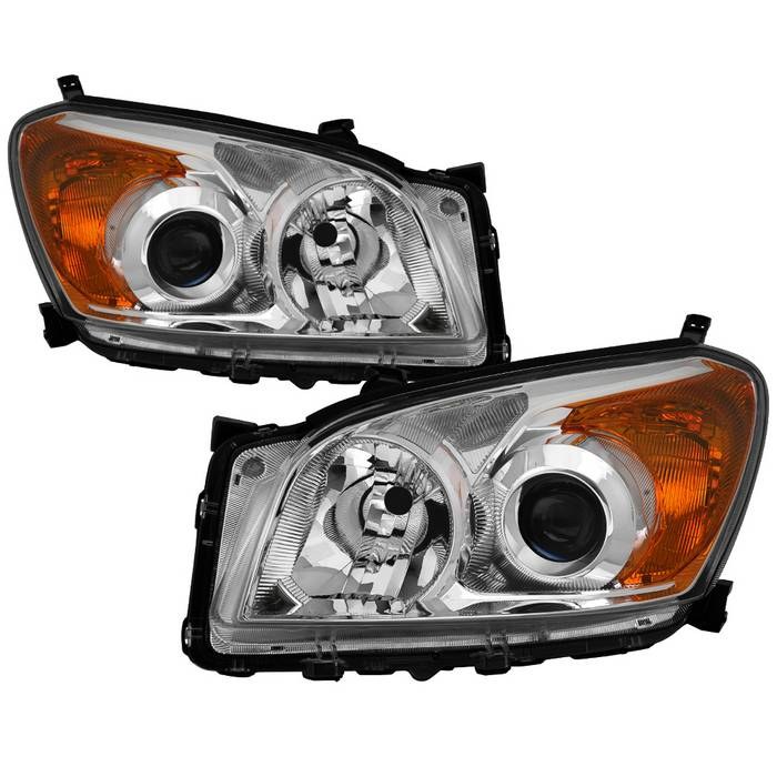 Spyder Auto Headlight Assembly, Halogen Bulb, Projector Beam, 9005 High Beam/ H11 Low Beam, Clear Bulbs, Clear Lens, Chrome Housing – 9040757