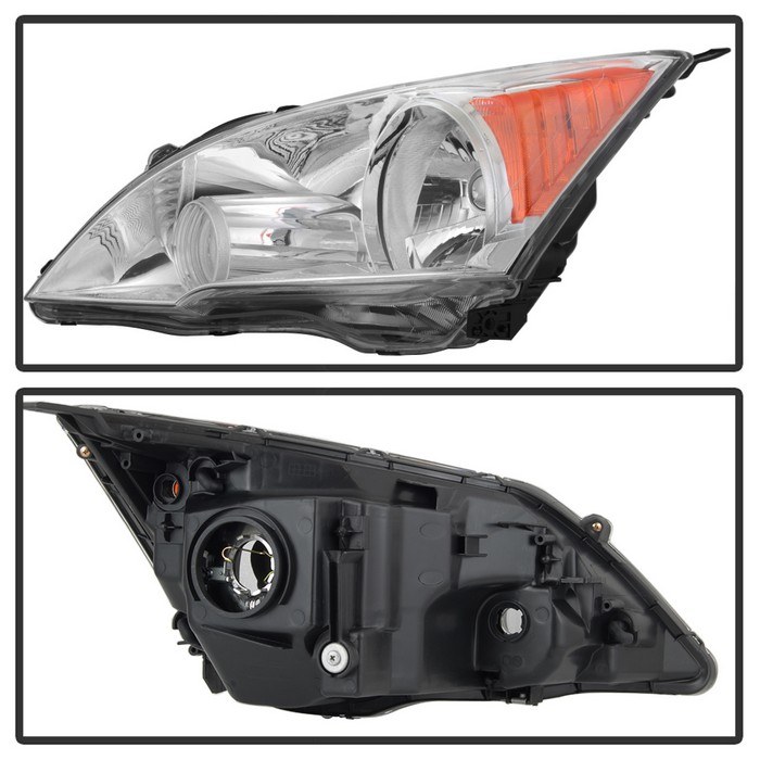 Spyder Auto Headlight Assembly, Halogen High Beam/ Halogen Low Beam Bulb, Clear Lens, Chrome Housing, DOT/ SAE Approved, Single – 9041051