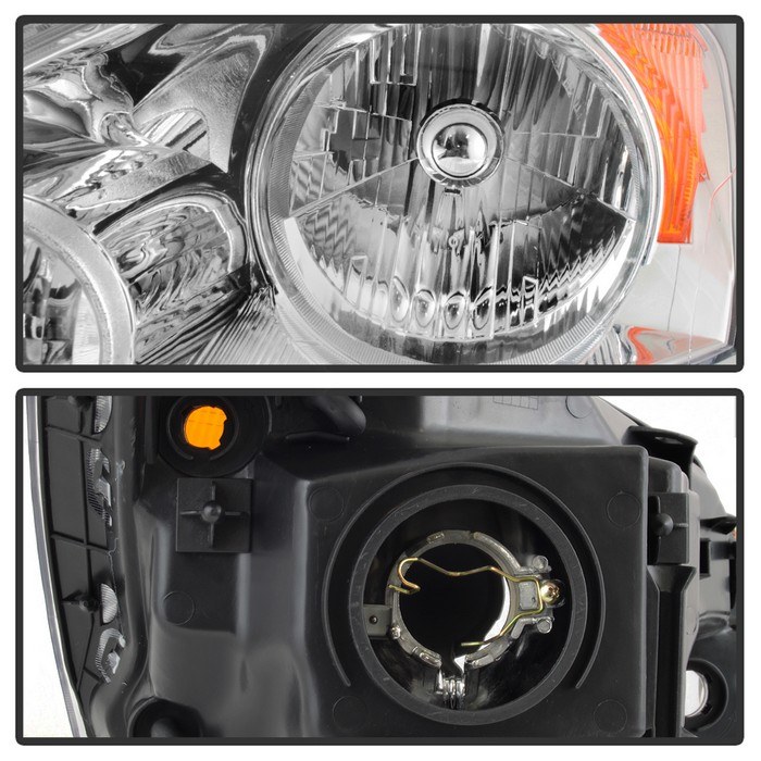 Spyder Auto Headlight Assembly, Halogen High Beam/ Halogen Low Beam Bulb, Clear Lens, Chrome Housing, DOT/ SAE Approved, Single – 9041051