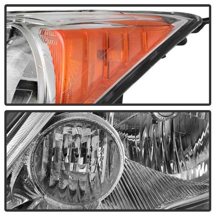Spyder Auto Headlight Assembly, Halogen High Beam/ Halogen Low Beam Bulb, Clear Lens, Chrome Housing, DOT/ SAE Approved, Single – 9041051
