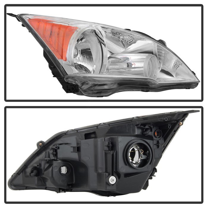 Spyder Auto Headlight Assembly, Halogen High Beam/ Halogen Low Beam Bulb, Clear Lens, Chrome Housing, DOT/ SAE Approved, Single – 9041068