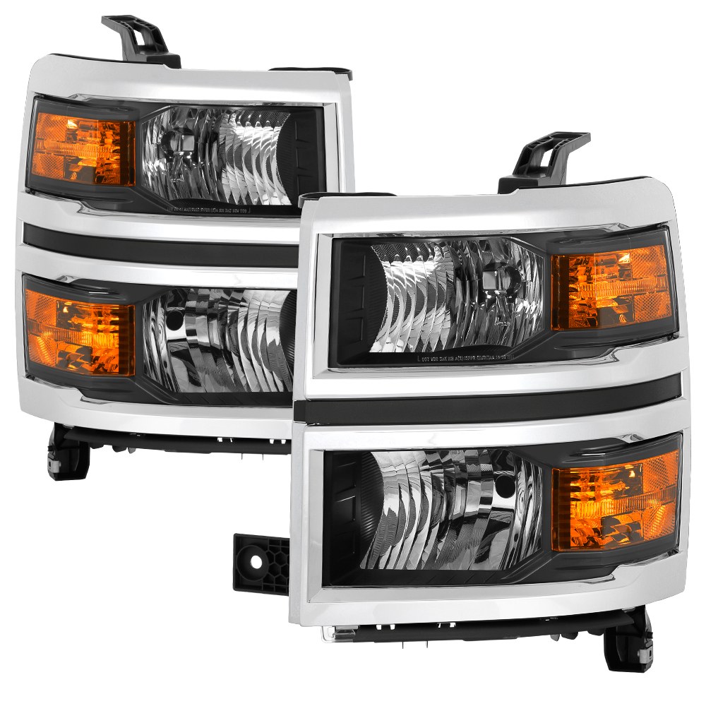 Spyder Auto Headlight Assembly, Halogen Bulb, Projector Beam, HB3 High Beam/ H11 Low Beam, Clear/ Amber Bulbs, Clear Lens – 9042447