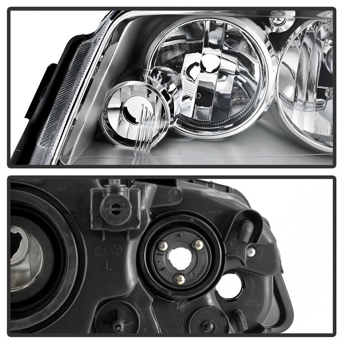 Spyder Auto Headlight Assembly, Clear Lens, Chrome Housing, DOT/ SAE Approved, Set of 2 – 9042508