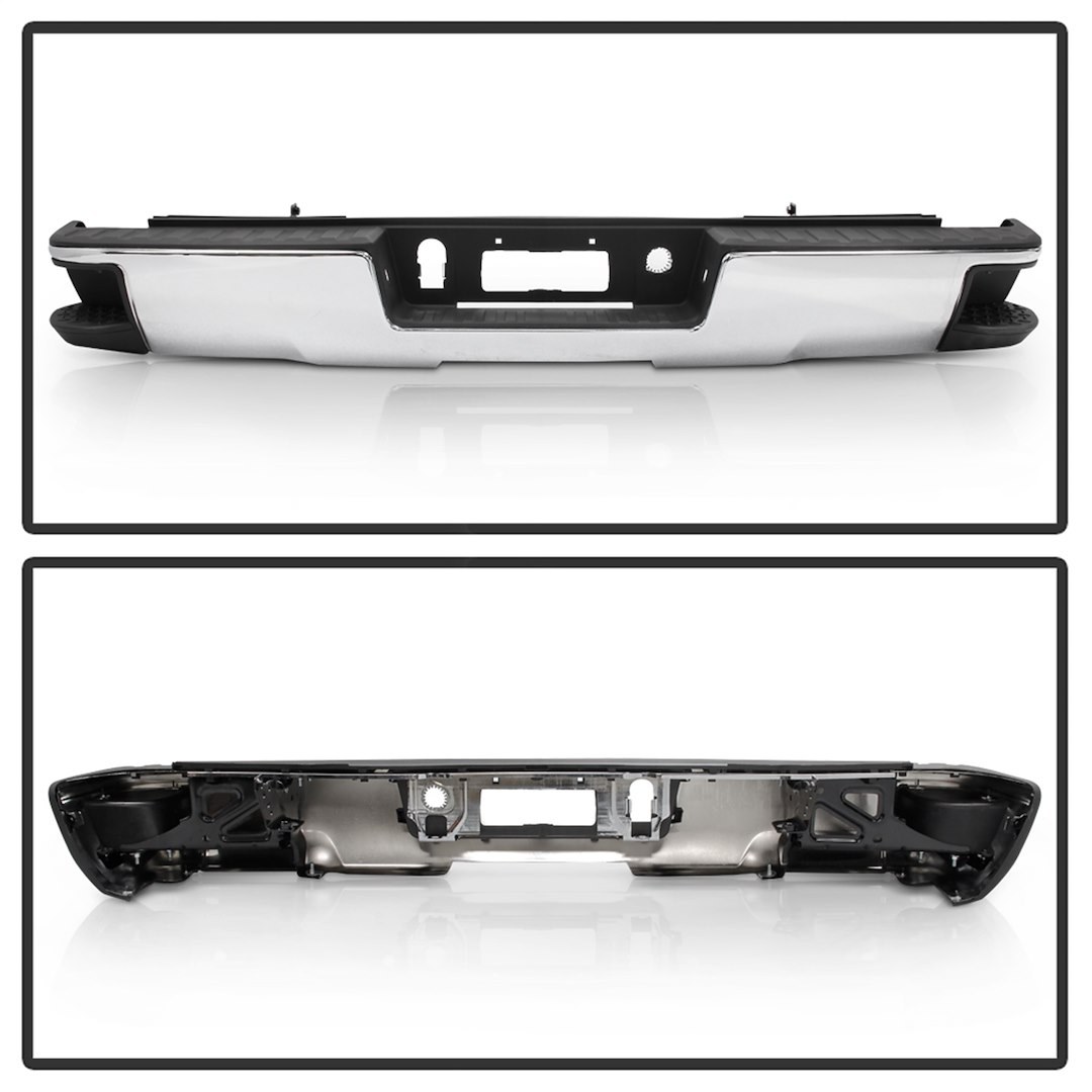 Spyder Auto Bumper, One Piece Design, Direct-Fit, With Mounting Hardware, Chrome, With Corner Steps Hardware/ Step Pads/ Top Step Pads – 9048852