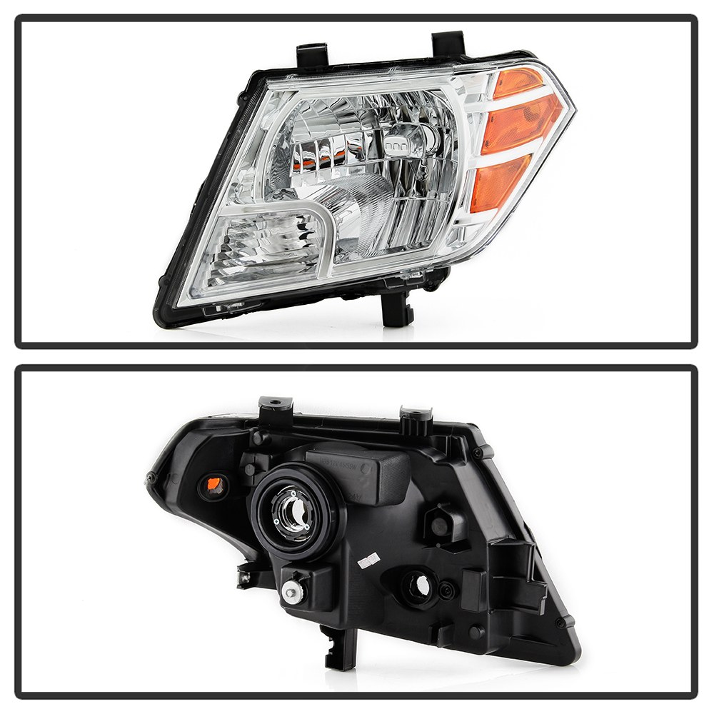 Spyder Auto Headlight Assembly, OE Beam, Clear Lens with Amber Reflectors, Chrome Housing, DOT/ SAE Approved, Set of 2 – 9049446