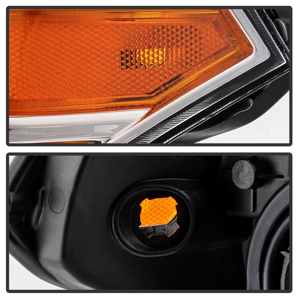 Spyder Auto Headlight Assembly, OE Beam, Clear Lens with Amber Reflectors, Chrome Housing, DOT/ SAE Approved, Set of 2 – 9049446