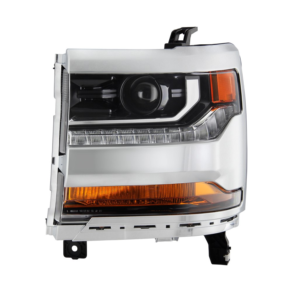 Spyder Auto Headlight Assembly, OE Beam, Clear Lens with Amber Reflectors, Chrome Housing, DOT/ SAE Approved, Single – 9049729