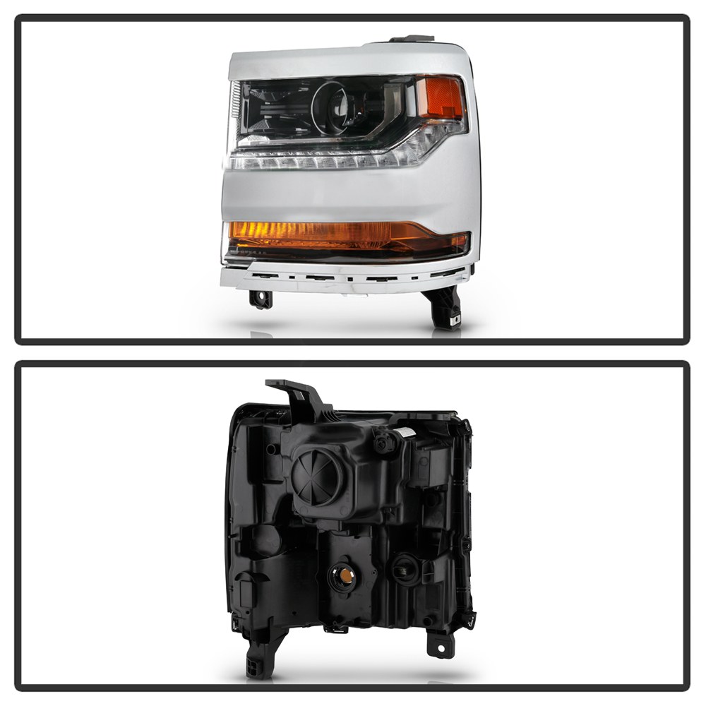 Spyder Auto Headlight Assembly, OE Beam, Clear Lens with Amber Reflectors, Chrome Housing, DOT/ SAE Approved, Single – 9049729