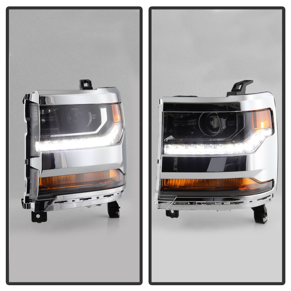 Spyder Auto Headlight Assembly, OE Beam, Clear Lens with Amber Reflectors, Chrome Housing, DOT/ SAE Approved, Single – 9049729