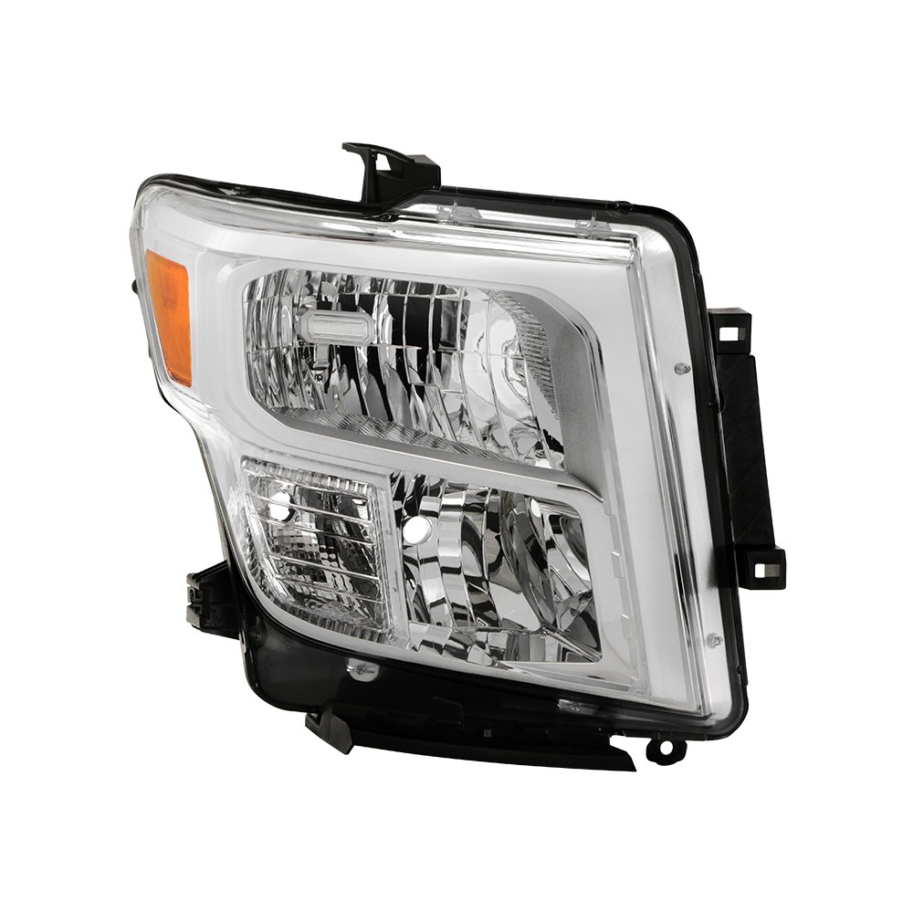 Spyder Auto Headlight Assembly, Halogen Bulb, White Daytime Running Light/ Amber Turn Signal Light, Clear Lens, Black Housing – 9050640