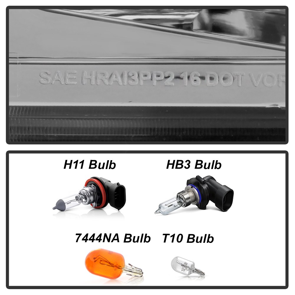 Spyder Auto Headlight Assembly, Halogen Bulb, White Daytime Running Light/ Amber Turn Signal Light, Clear Lens, Black Housing – 9050640