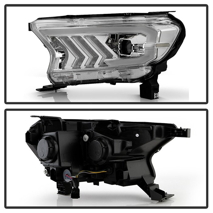Spyder Auto Headlight Assembly, Halogen Bulb, White Daytime Running Light/ Amber Turn Signal Light, Clear Lens, Black Housing – 9050688