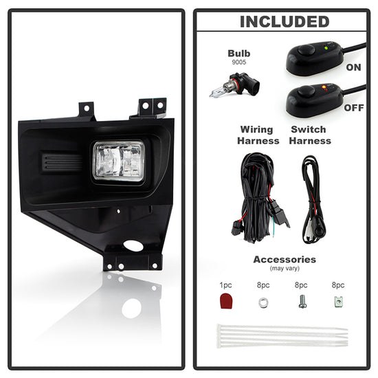 Spyder Auto Driving/ Fog Light, 9005 LED, 12 Volt, Rectangular, 42 Watt, Clear Lens, Black Housing, With Switch, Set of 2 – 9051098