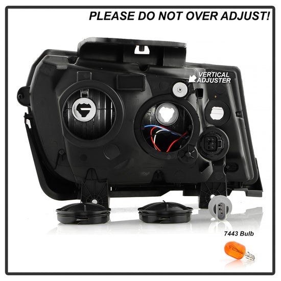 Spyder Auto Headlight Assembly, 7443 Halogen Bulb, Amber Bulb, Clear Lens, Black Housing, Single – 9052972