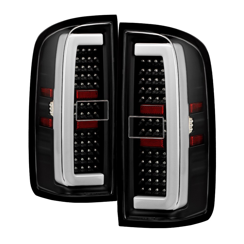 Spyder Auto Tail Light Assembly, Clear Lens, Black Housing, LED, Red Bulb, Set of 2 – 9053726