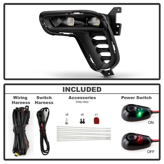 Spyder Auto Driving/ Fog Light, LED, OEM, Clear Lens, Black Housing, With Wiring Harness/ Switch Harness/ Power Switch/ Mounting Hardware – 9054020