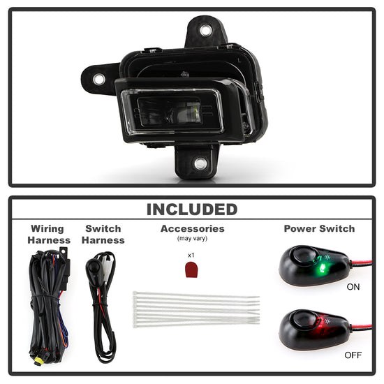 Spyder Auto Driving/ Fog Light, LED, OEM, Clear Lens, Rectangular Housing, Black Housing – 9054167