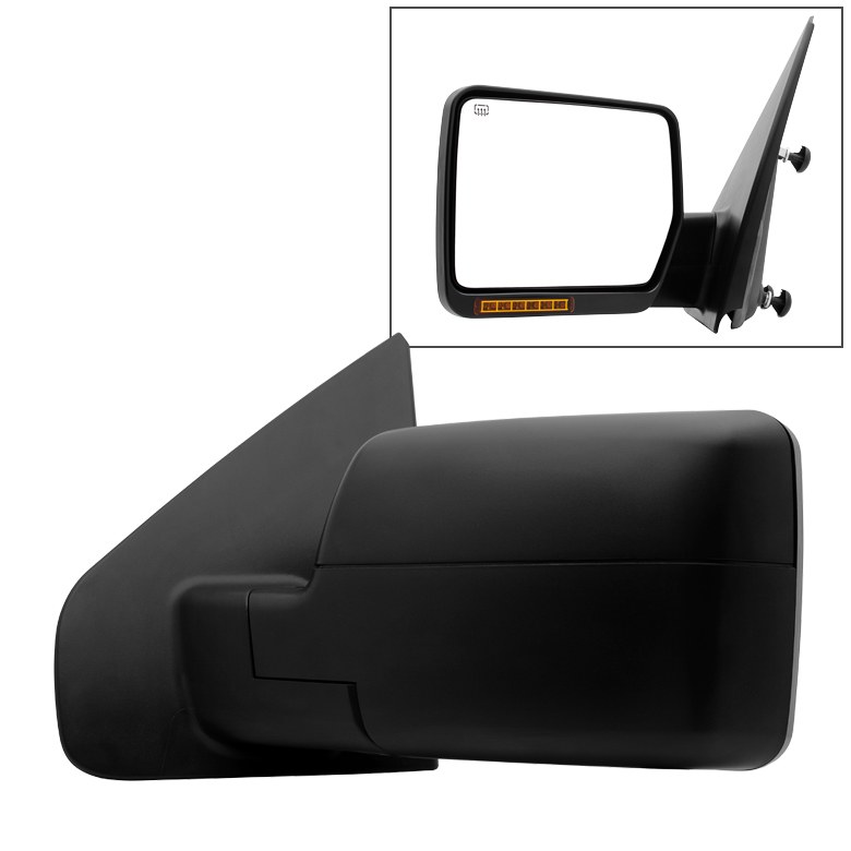 Spyder Auto Exterior Mirror, Single, Black, Heated, With Amber LED Turn Signal Indicators – 9935312