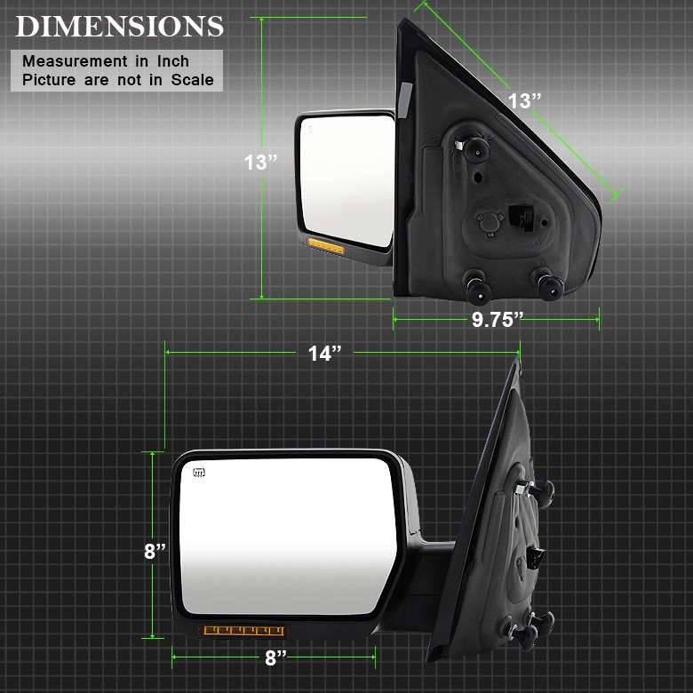 Spyder Auto Exterior Mirror, Single, Black, Heated, With Amber LED Turn Signal Indicators – 9935312