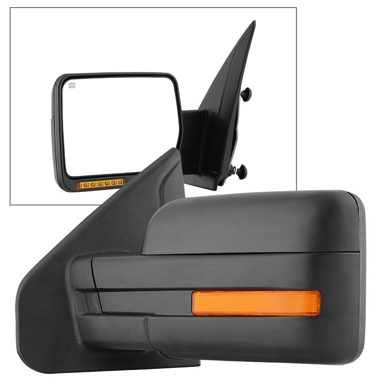 Spyder Auto Exterior Mirror, Single, Black, Heated, With Amber LED Turn Signal Indicators – 9935336