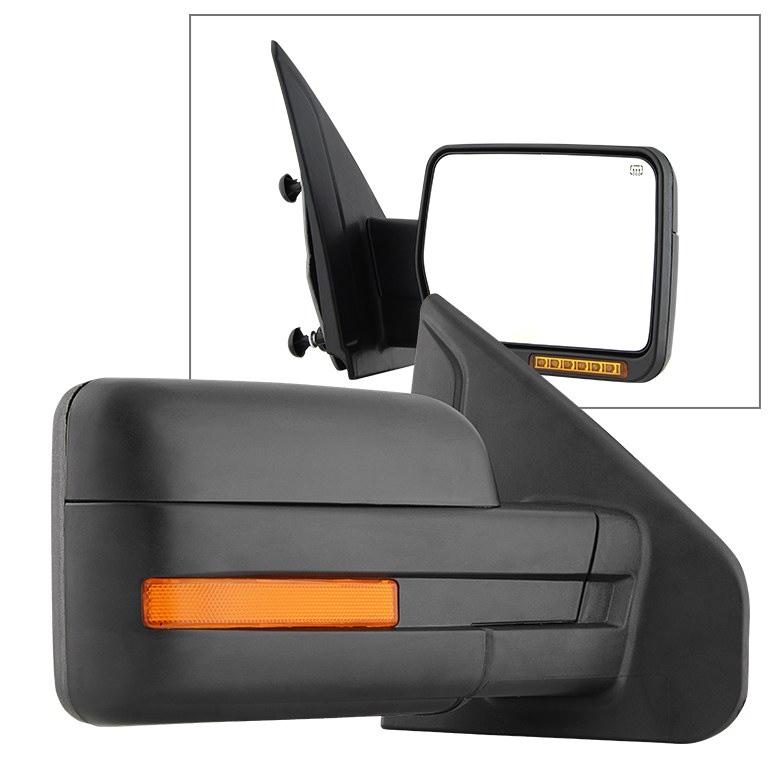 Spyder Auto Exterior Mirror, Single, Black, Heated, With Amber LED Turn Signal Indicators – 9935343
