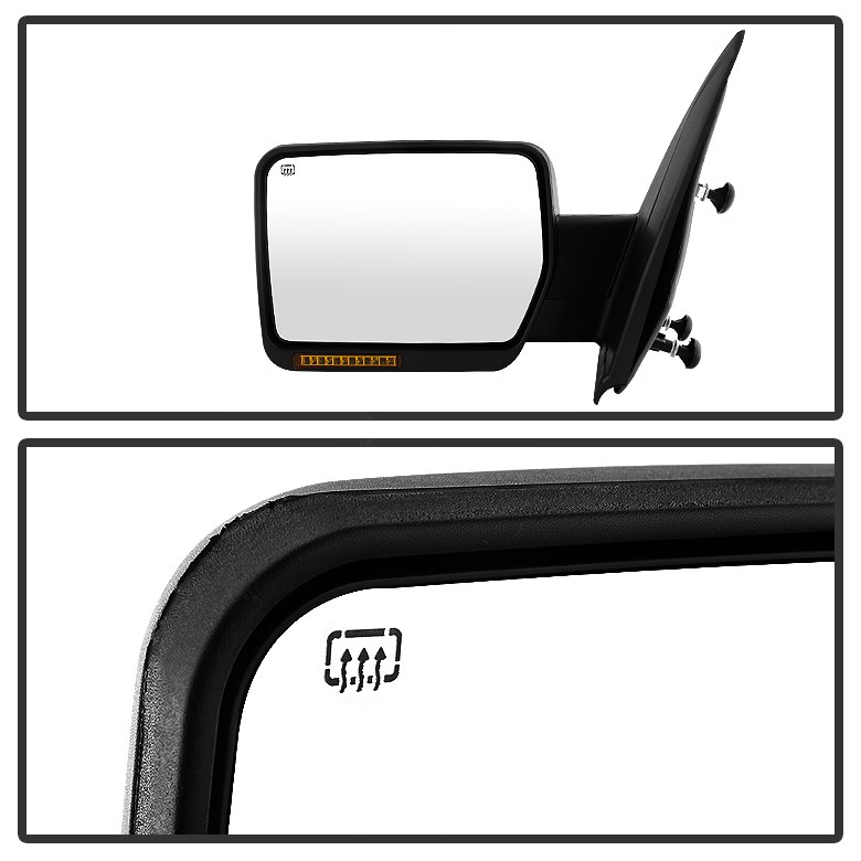 Spyder Auto Exterior Mirror, Single, Black, Heated, With Amber LED Turn Signal Indicators – 9935343