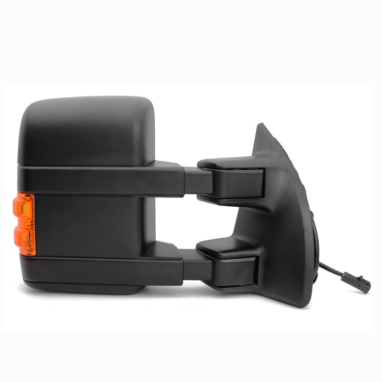 Spyder Auto Exterior Towing Mirror, Replacement, Direct-Fit, With Amber Lens LED Turn Signal, Heated, Black, Set of 2 – 9935459